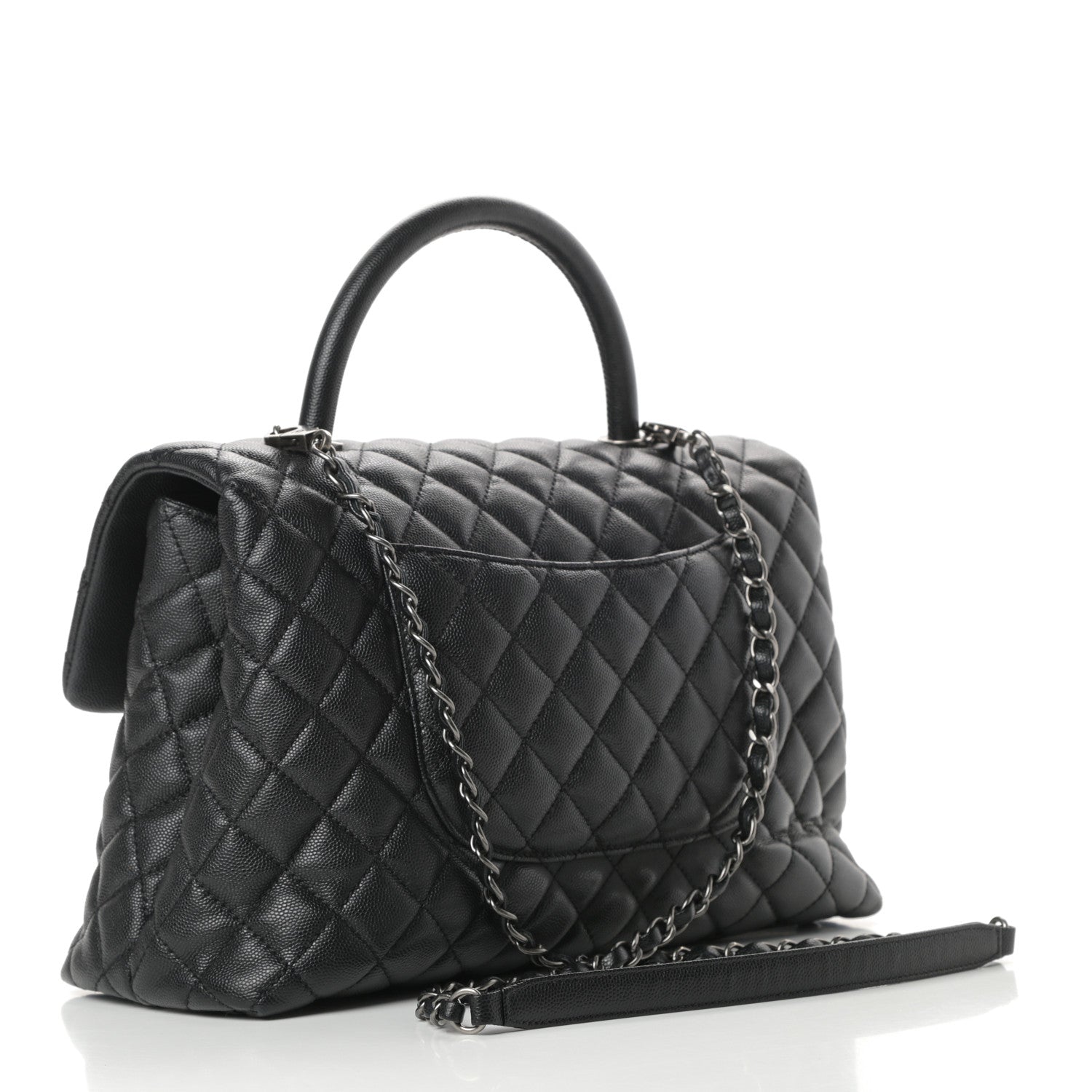 Chanel Caviar Quilted Medium Coco Handle Flap Black 3 of 11