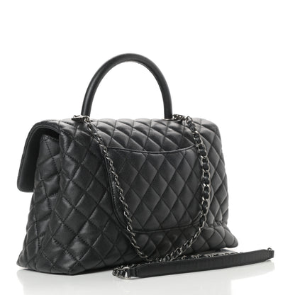 Chanel Caviar Quilted Medium Coco Handle Flap Black 3 of 11