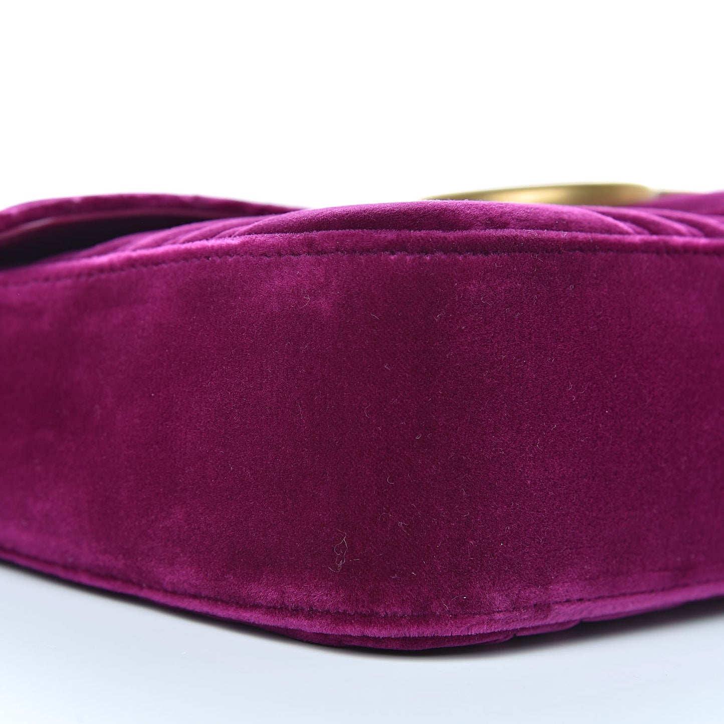 Velvet Matelasse Medium GG Marmont Shoulder Bag Fuchsia Violet Cyclamen
