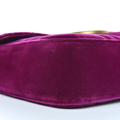Gucci Velvet Matelasse Medium GG Marmont Shoulder Bag Fuchsia Violet Cyclamen 8 of 10
