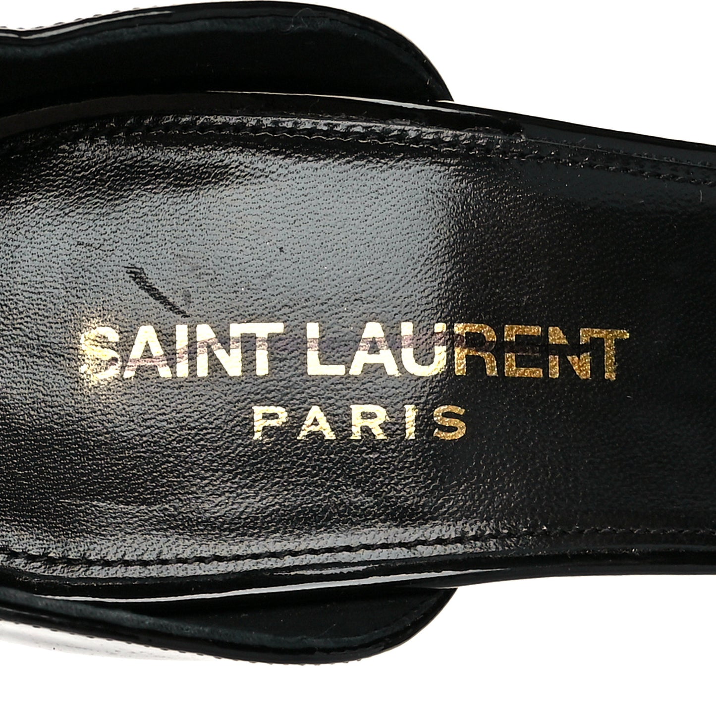 Patent Calfskin Opyum 110 Sandals 37.5 Black Gold