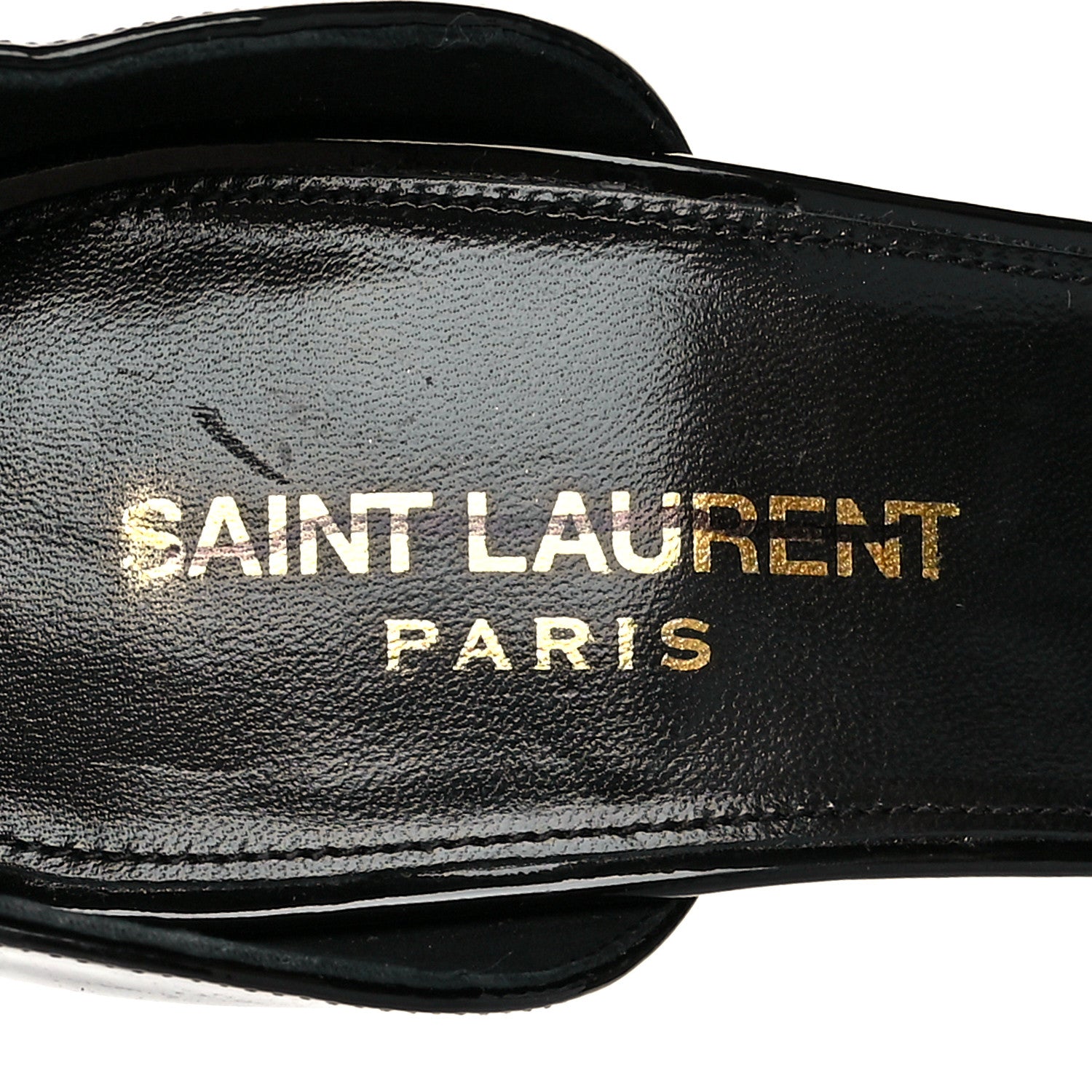 Saint Laurent Patent Calfskin Opyum 110 Sandals 37.5 Black Gold 8 of 12