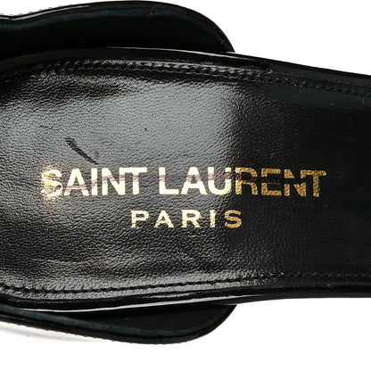 Saint Laurent Patent Calfskin Opyum 110 Sandals 37.5 Black Gold 8 of 12