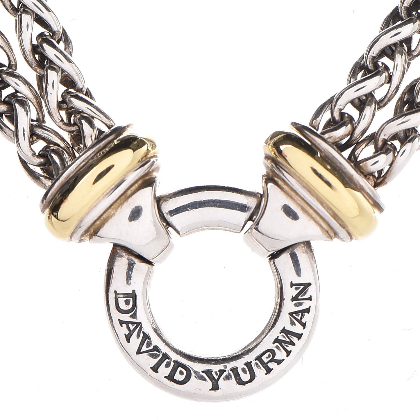 Sterling Silver 18K Yellow Gold 8mm Double Wheat Chain Necklace