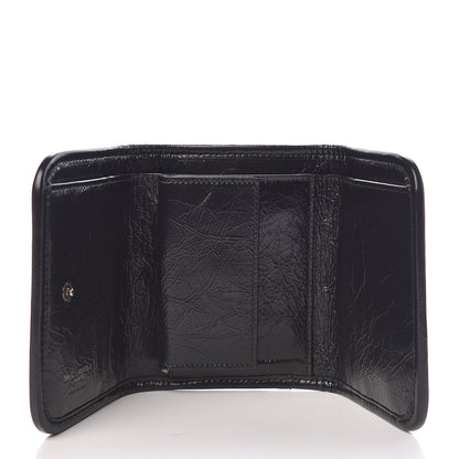 Saint Laurent Crinkled Calfskin Matelasse Monogram Niki Compact Wallet Black 5 of 7