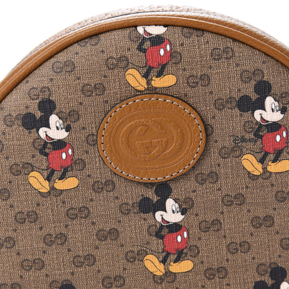Gucci X DISNEY Mini Vintage GG Supreme Monogram Mickey Mouse Round Backpack Beige Vintage Sun Oil 13 of 14