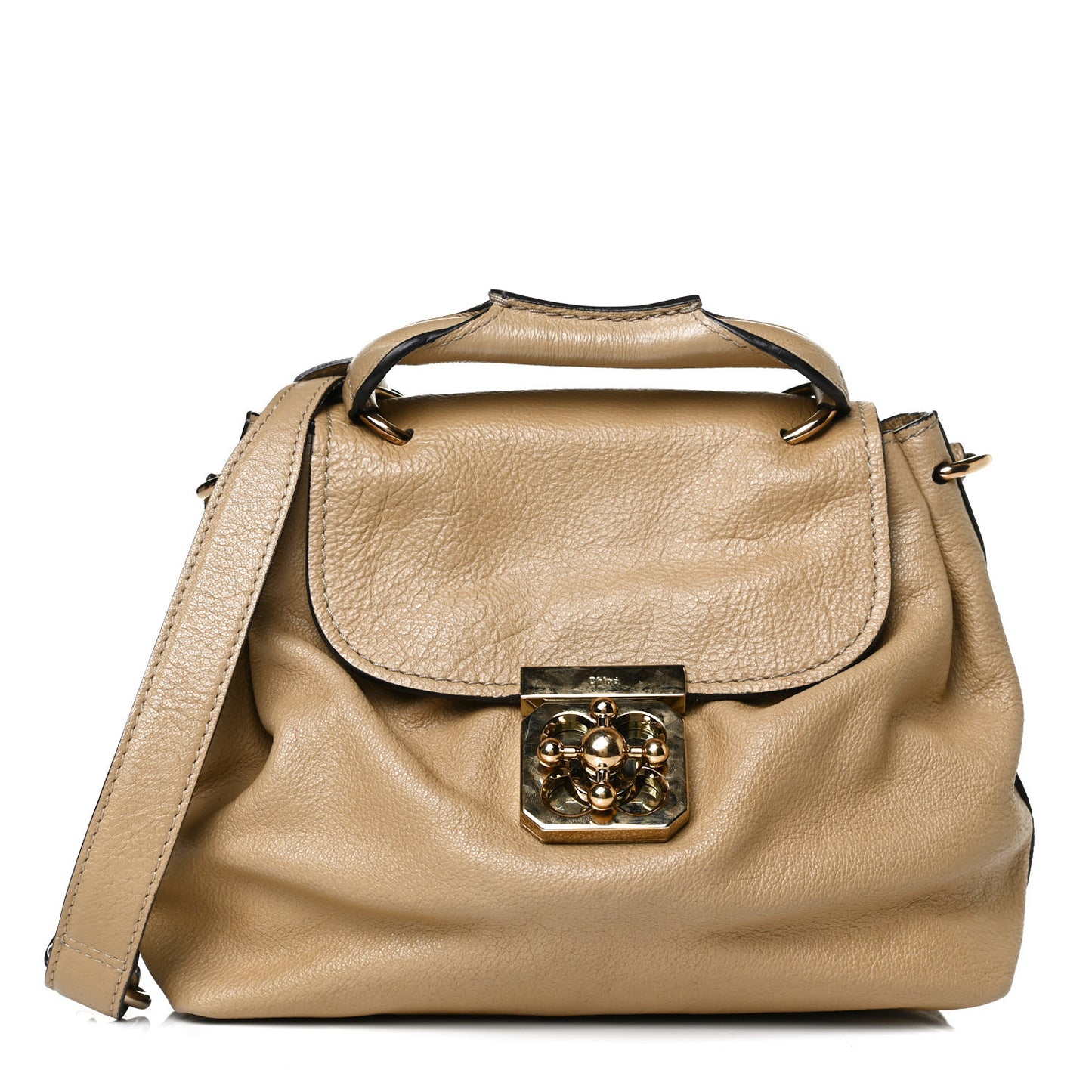 Calfskin Medium Elsie Satchel Greige