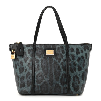 Dolce & Gabbana Coated Canvas Leopard Print Miss Escape Tote 1 of 12