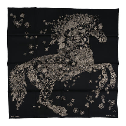 Hermes Silk Robe Legere Scarf 90 Black White 1 of 4