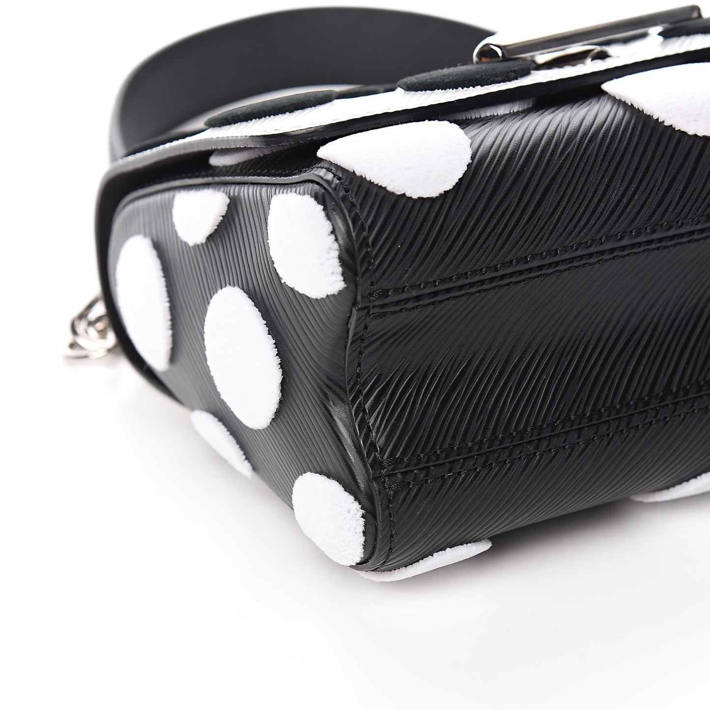 Epi Polka Dots Twist Shoulder Bag PM White Black