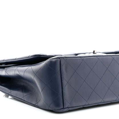 Chanel Lambskin Quilted Maxi Double Flap Dark Blue 9 of 10