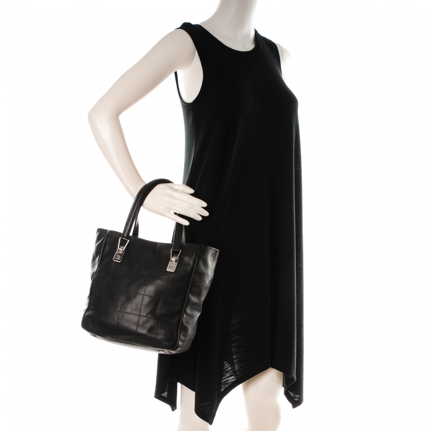 Chanel Caviar Square Stitched Tote Black 2 of 7