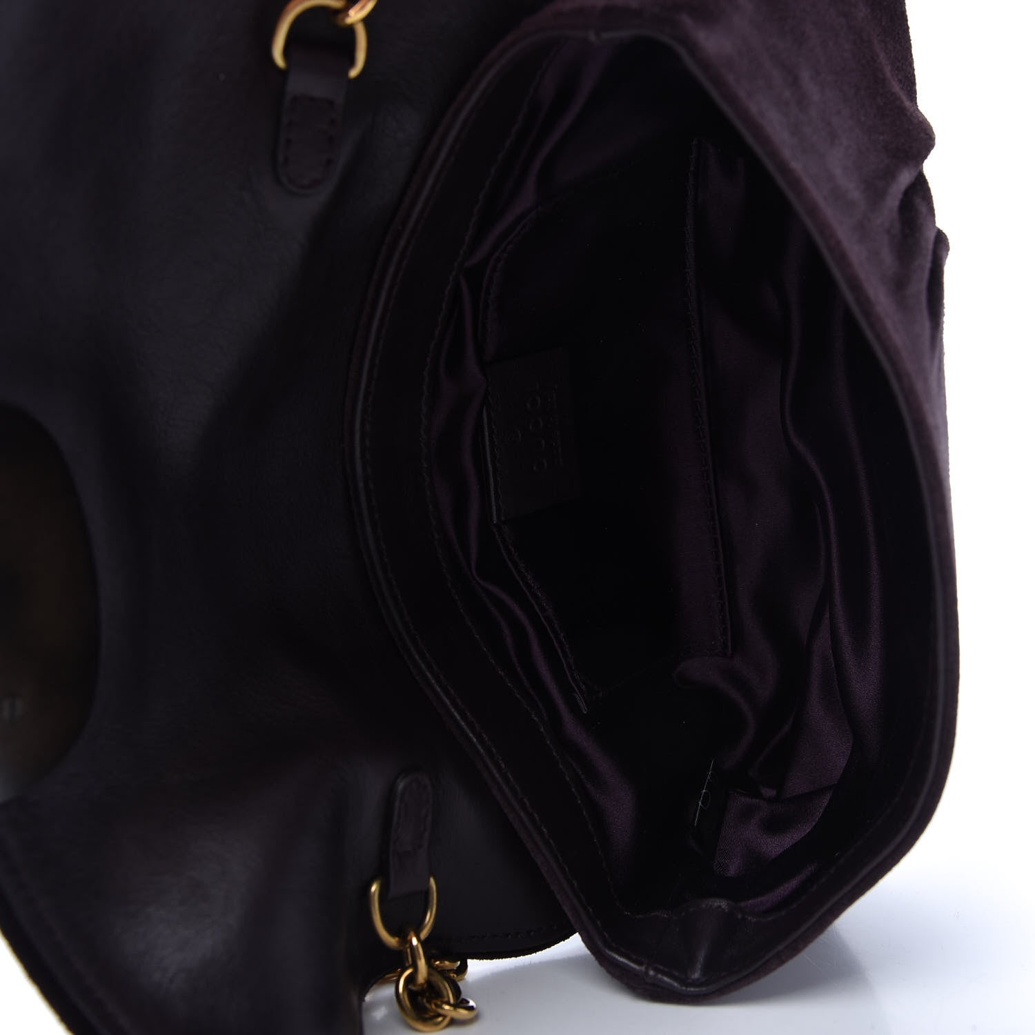 Gucci Suede Babouska Clutch Dark Brown 5 of 10