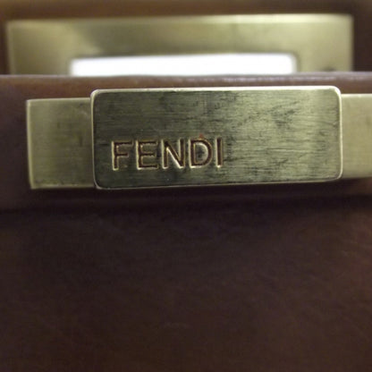 Fendi Vitello Saddle Medium Peekaboo Iconic Satchel Moro 10 of 11