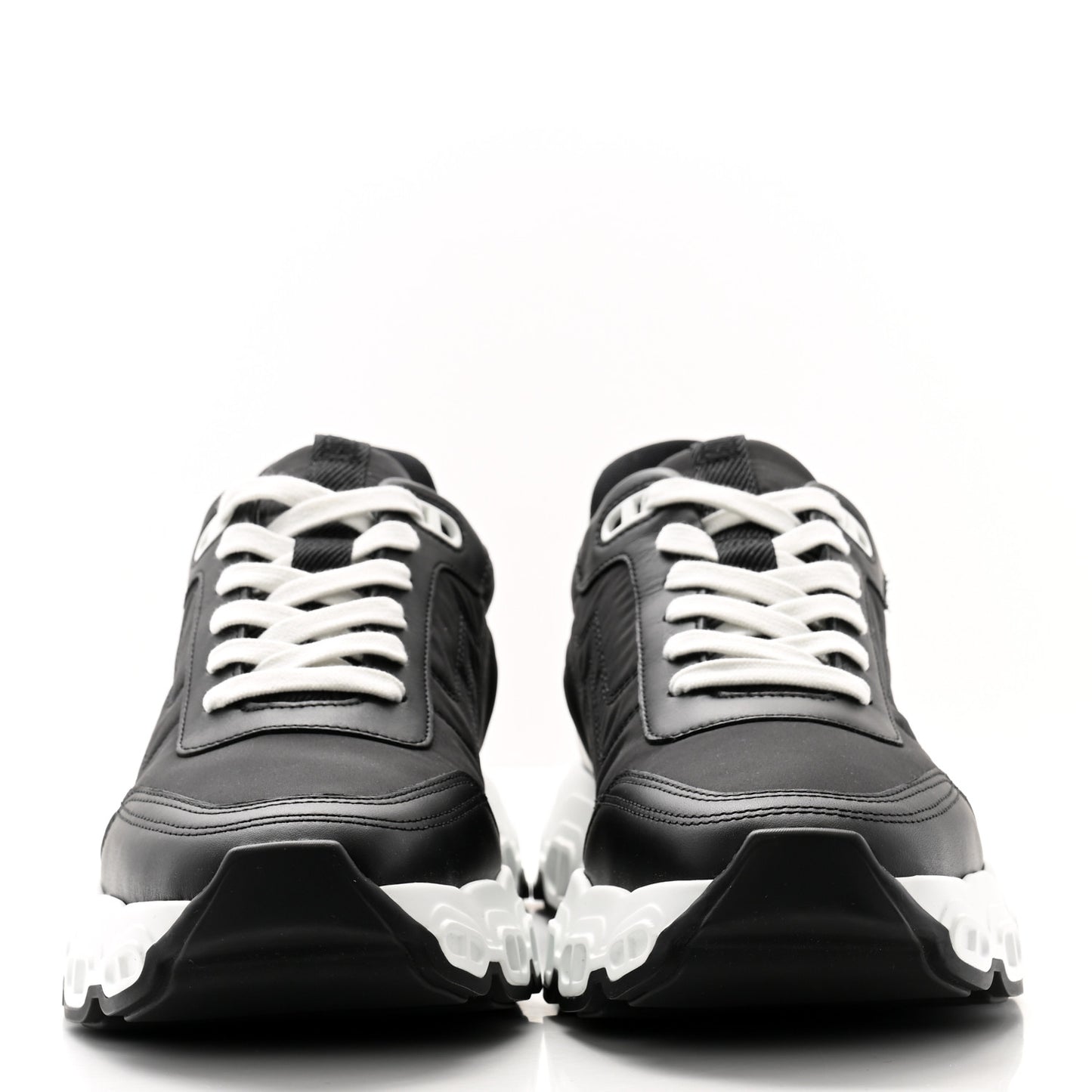 Parachute Fabric Calfskin Impulse Sneakers 40 Black