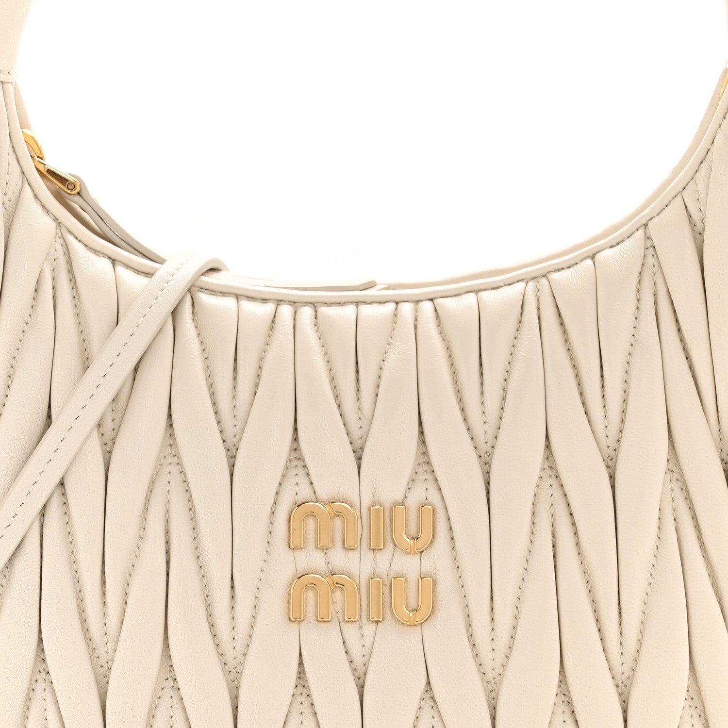 Miu Miu Nappa Matelasse Regular Wander Hobo White 8 of 11