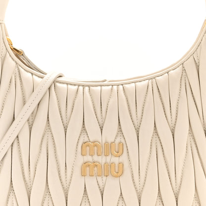 Miu Miu Nappa Matelasse Regular Wander Hobo White 8 of 11