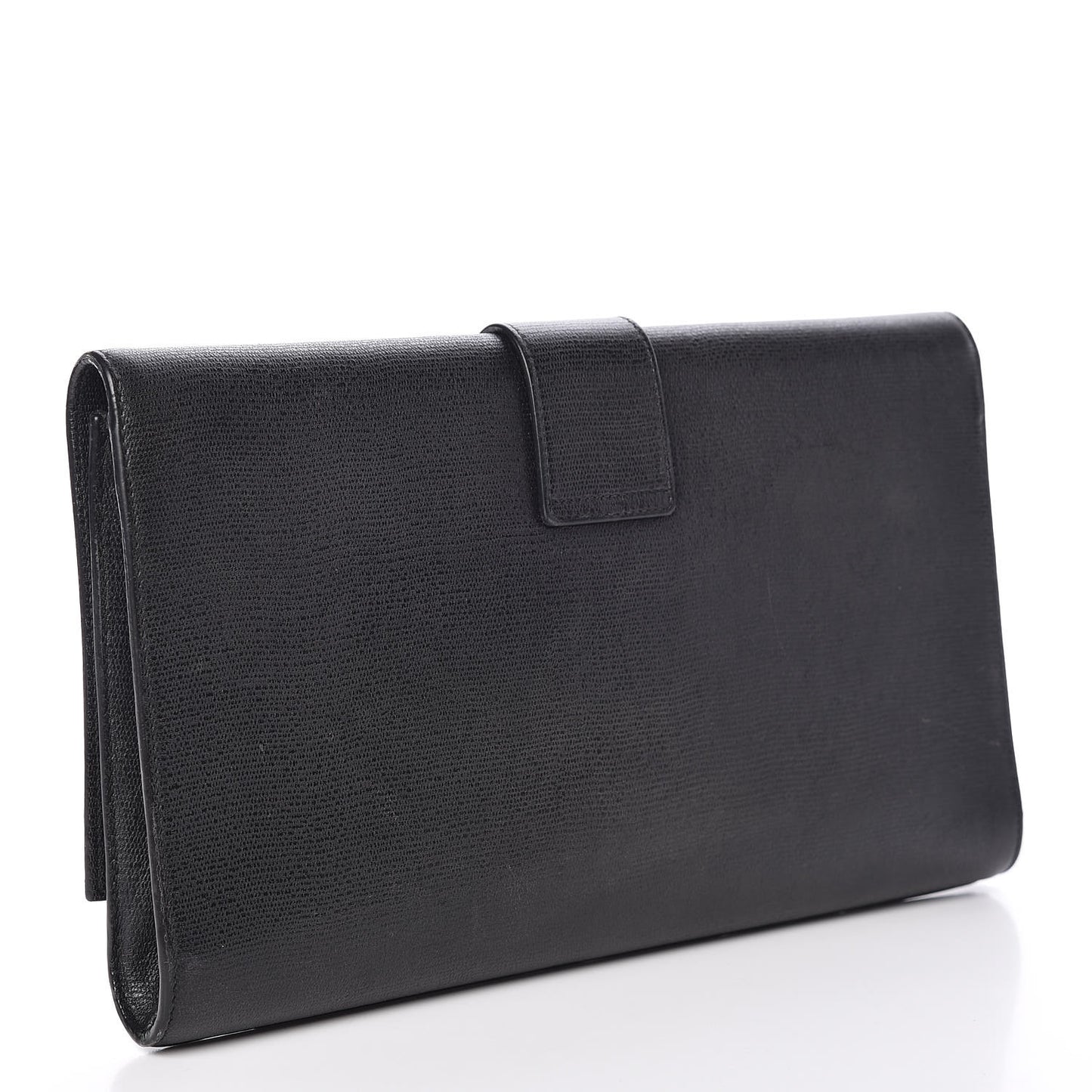 Textured Calfskin Classic Y Ligne Clutch Black