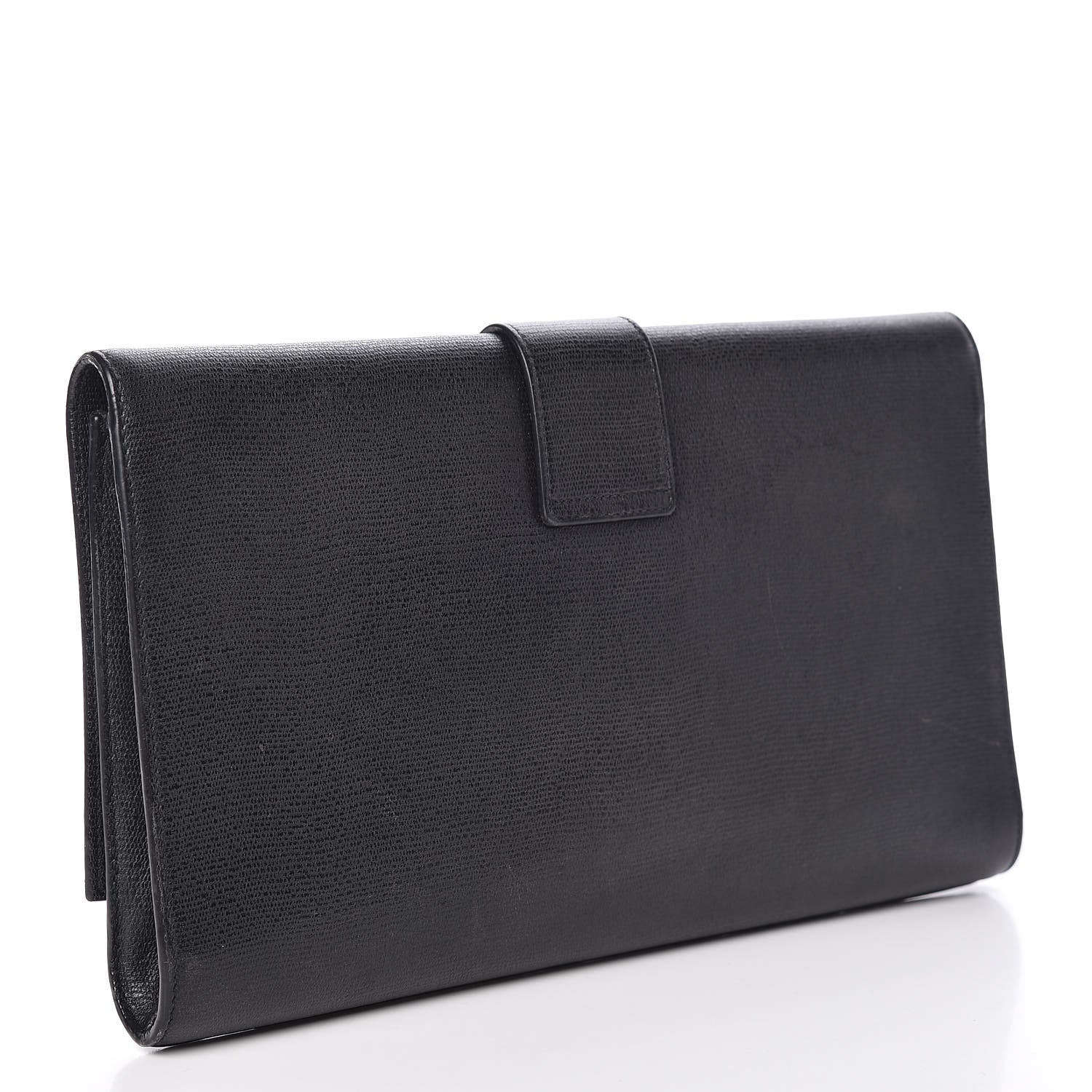 Saint Laurent Textured Calfskin Classic Y Ligne Clutch Black 3 of 15