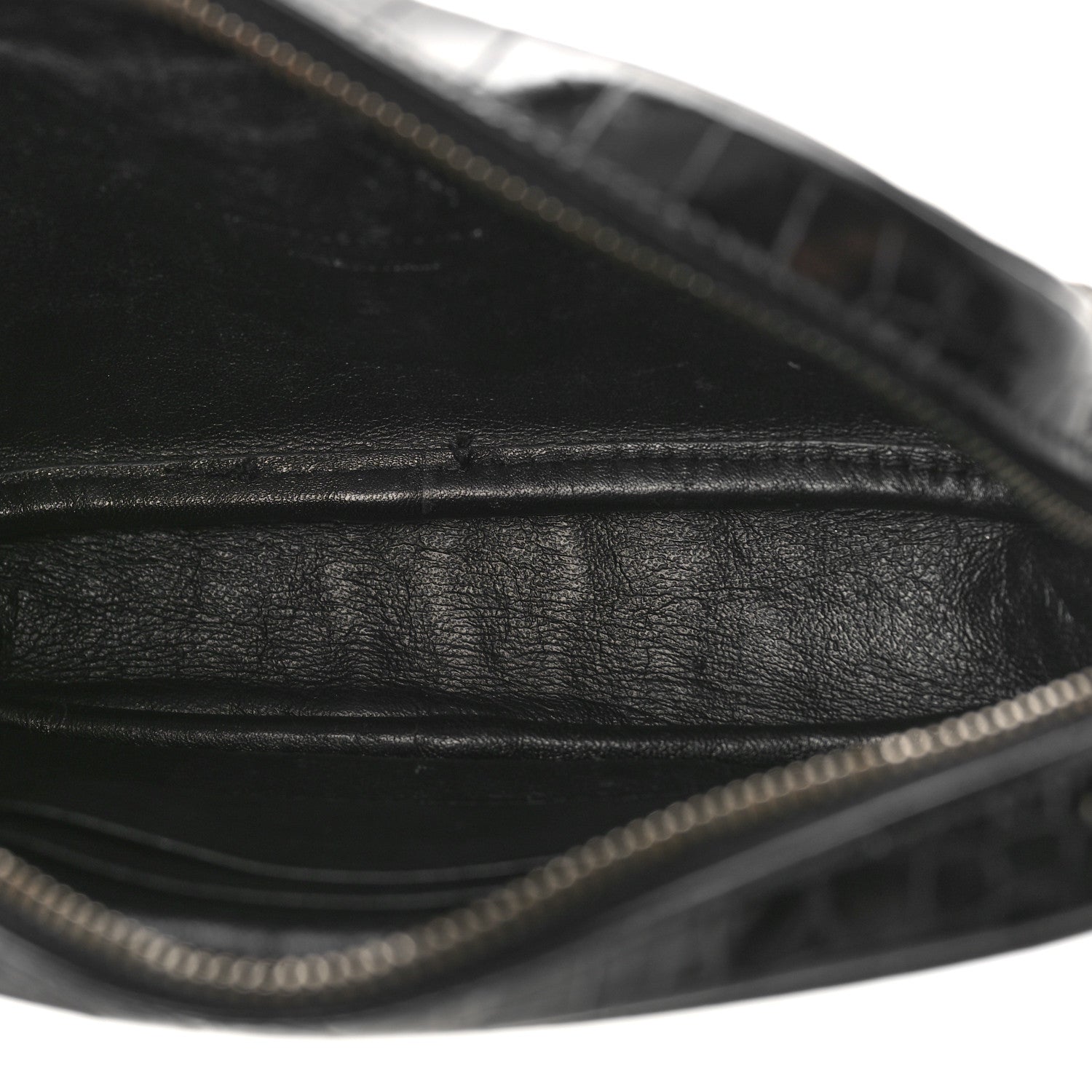 Saint Laurent Calfskin Crocodile Embossed Monogram Mini Lou Camera Bag Black 5 of 10