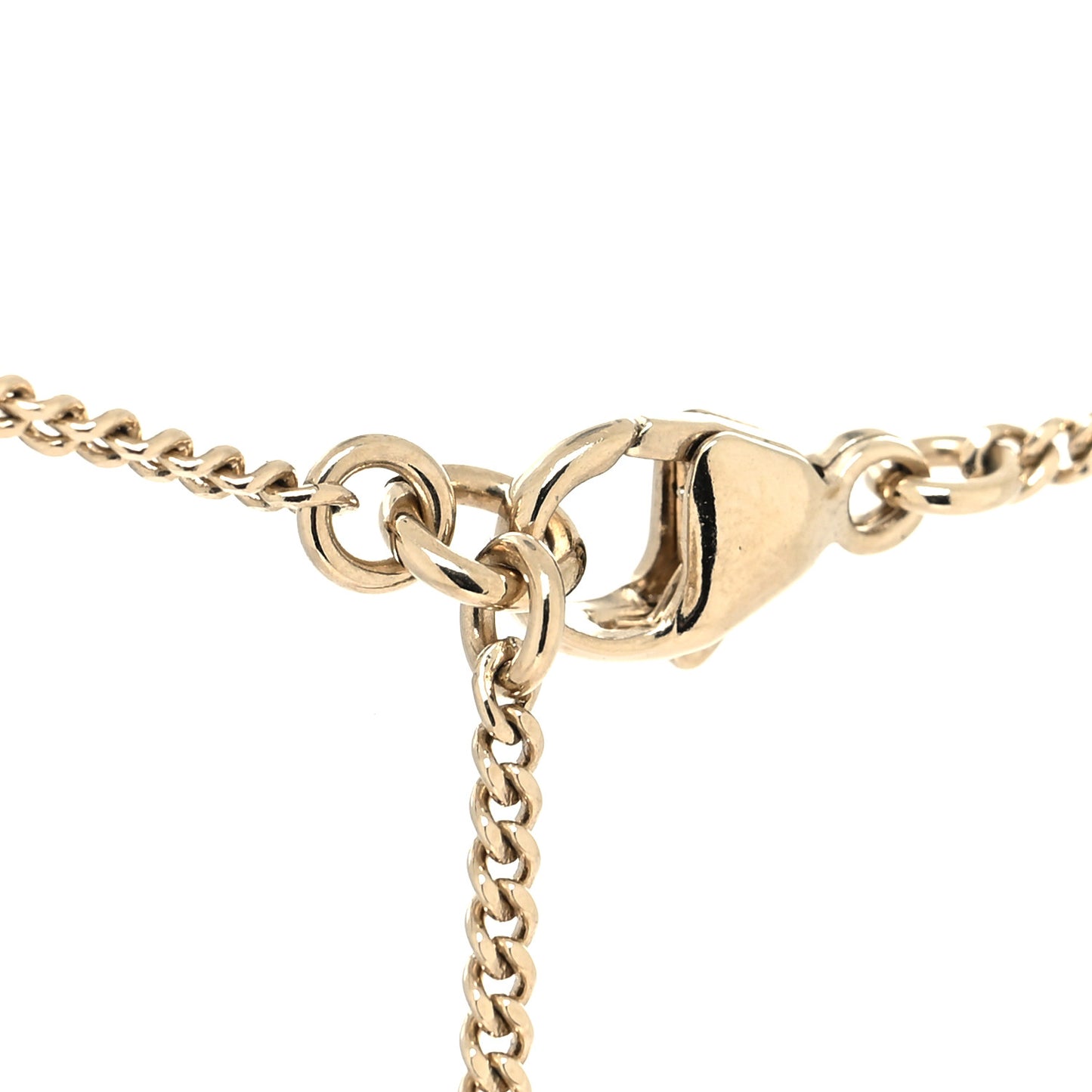 Metal Lambskin CC Flap Bag Necklace Gold Black