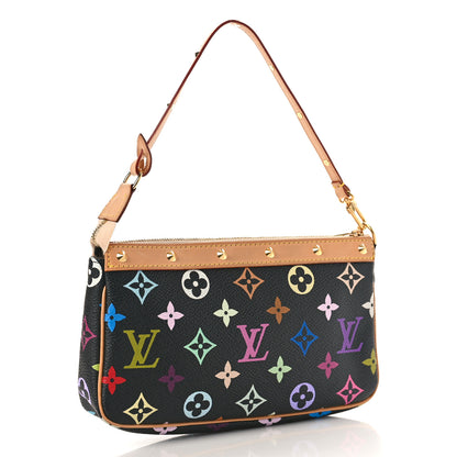 Louis Vuitton Monogram Multicolor Pochette Accessories Black 3 of 9