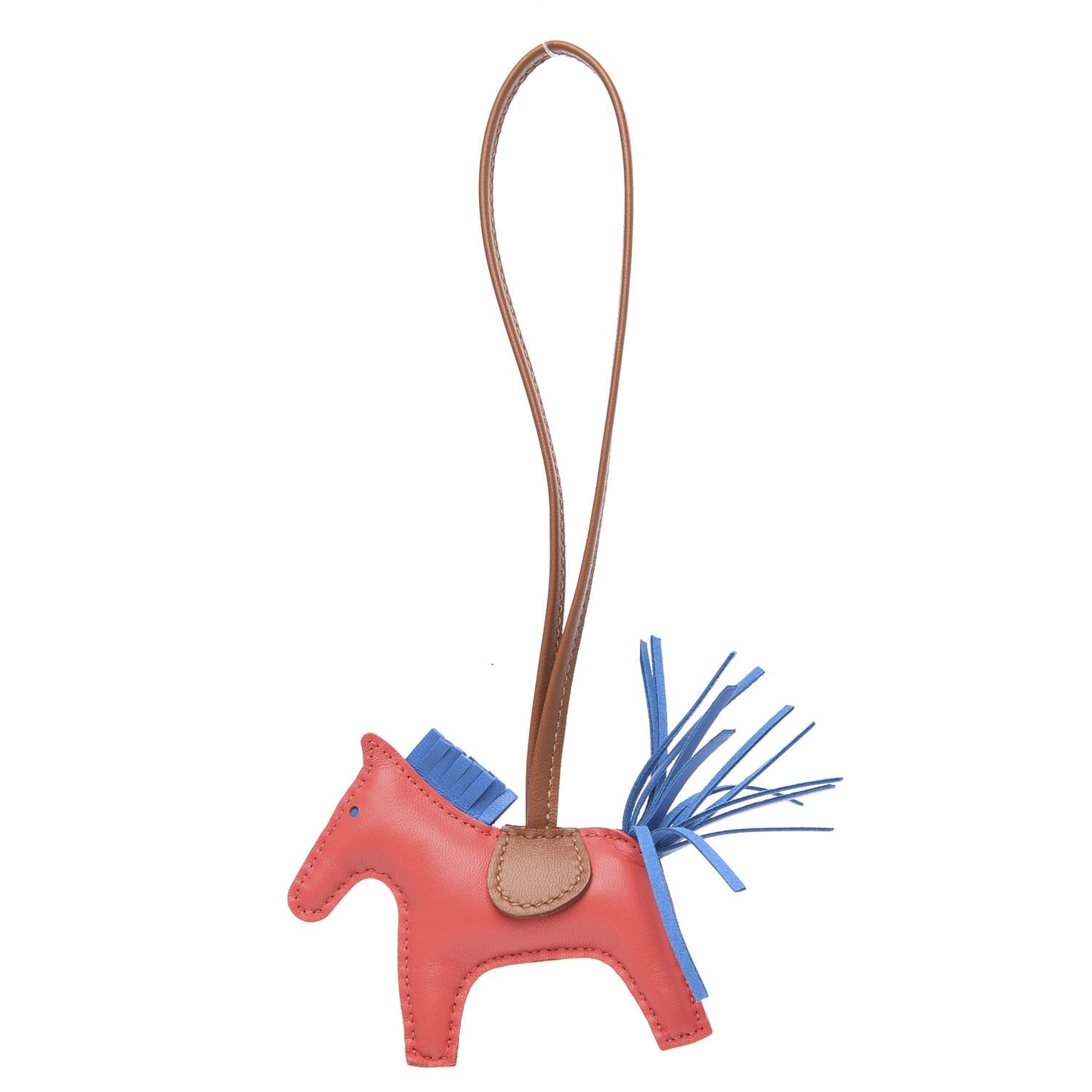 Milo Lambskin Grigri Rodeo Horse Bag Charm PM Rose Texas Bleu Zanzibar Gold
