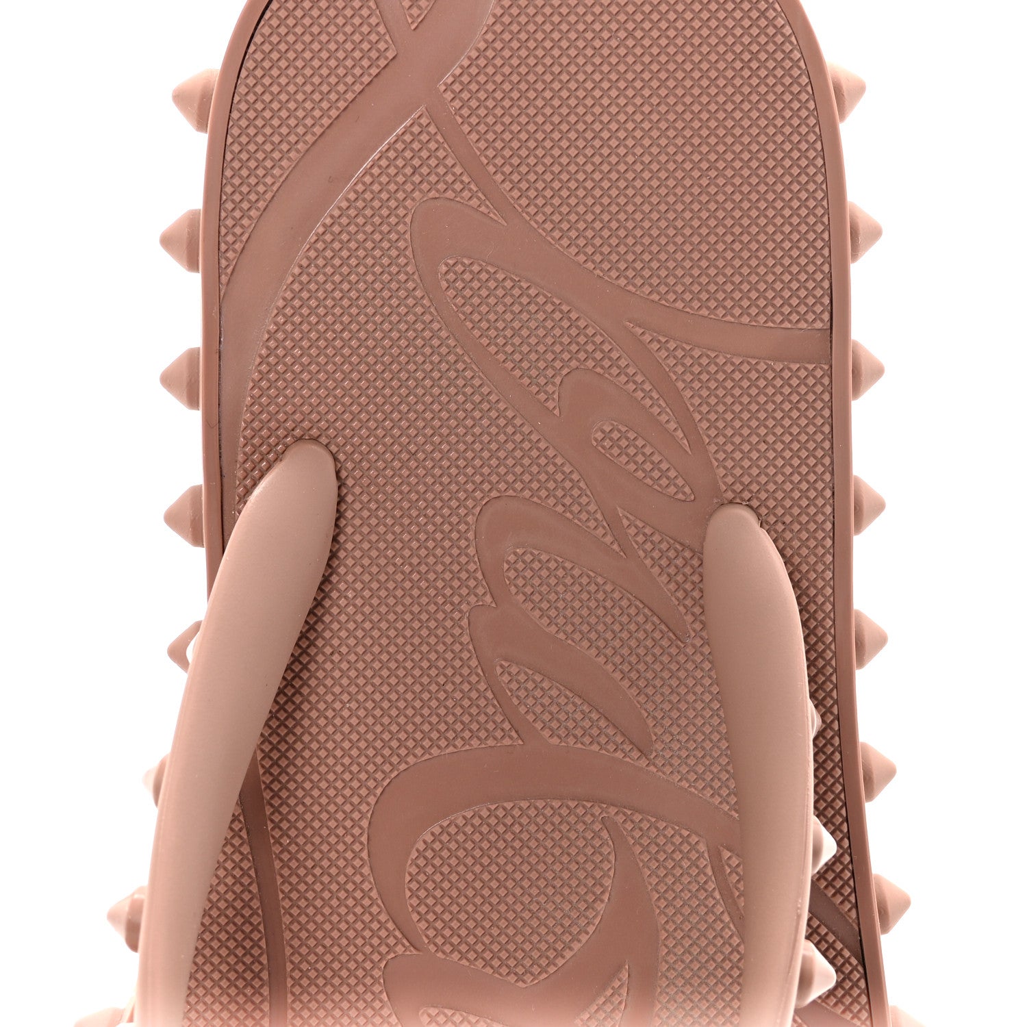 Christian Louboutin Rubber Spike Super Loubi Flip Flop Sandals 36 Nude 7 of 9