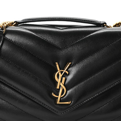 Saint Laurent Lambskin Chevron Quilted Medium Loulou Black 9 of 11