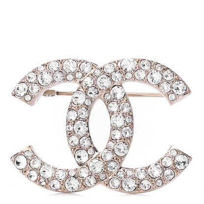 Chanel Crystal Palais Garnier CC Brooch Gold 1 of 4