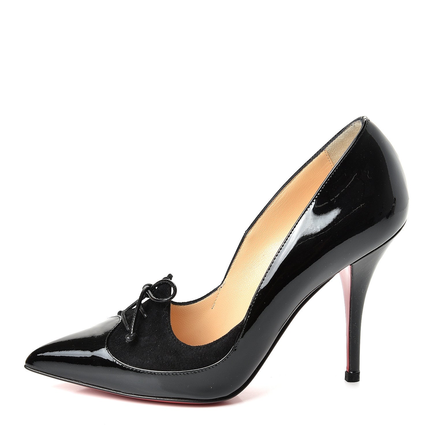 Christian Louboutin Patent Veau Velours Queue De Pie 100 Pumps 35 Black 2 of 21