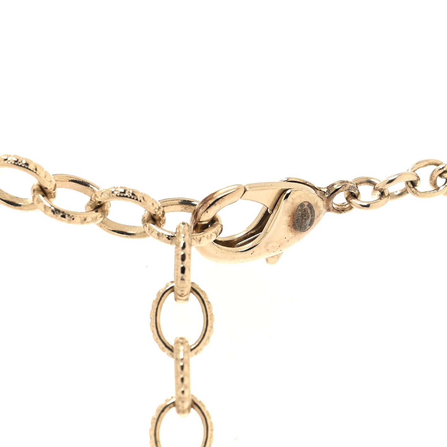 Metal Resin Crystal CC Flower Charm Necklace Gold Multicolor