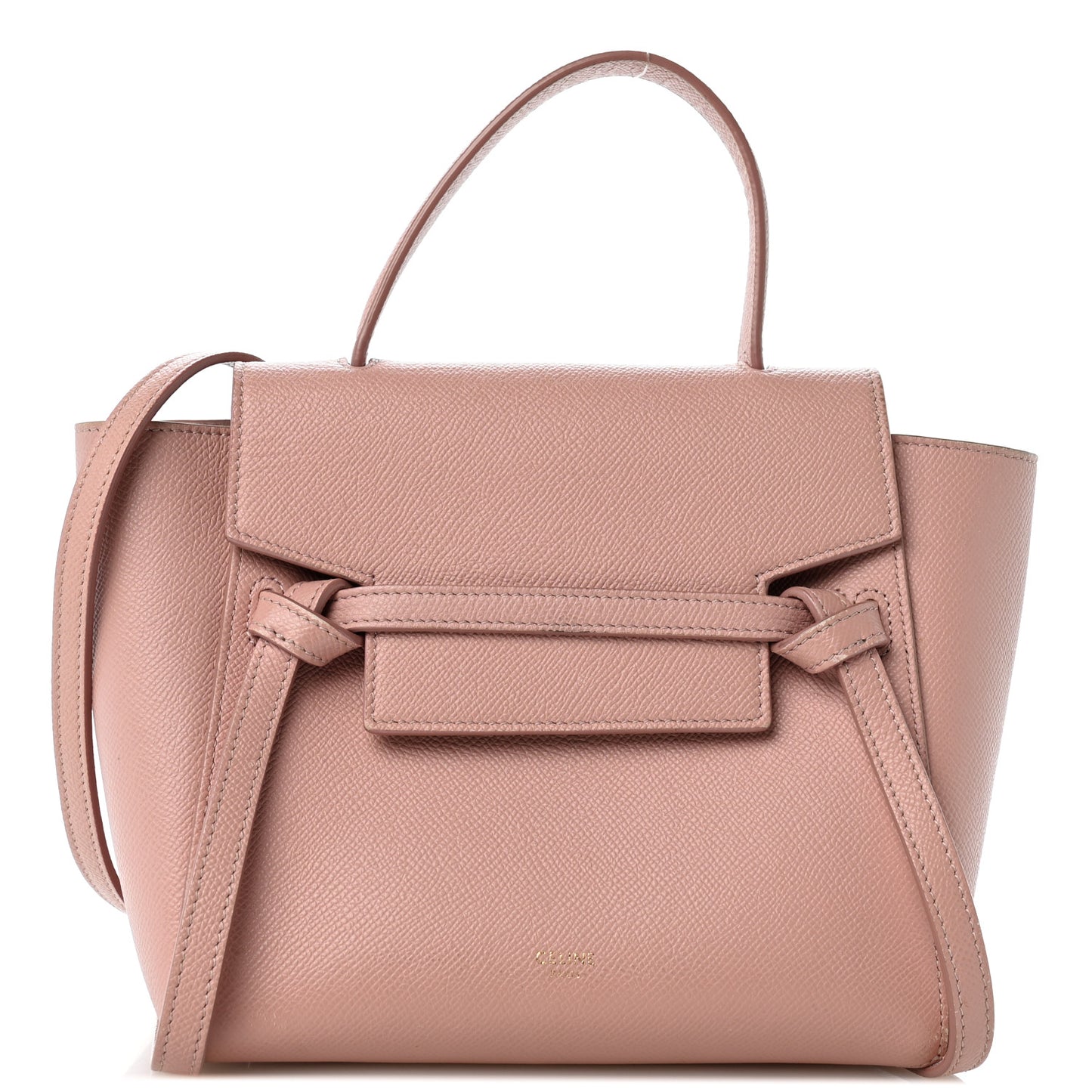 Grained Calfskin Nano Belt Bag Vintage Pink