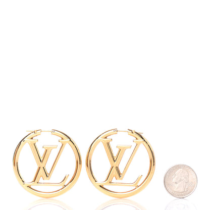 Louis Vuitton Metal Louise Hoop Earrings Gold 2 of 4