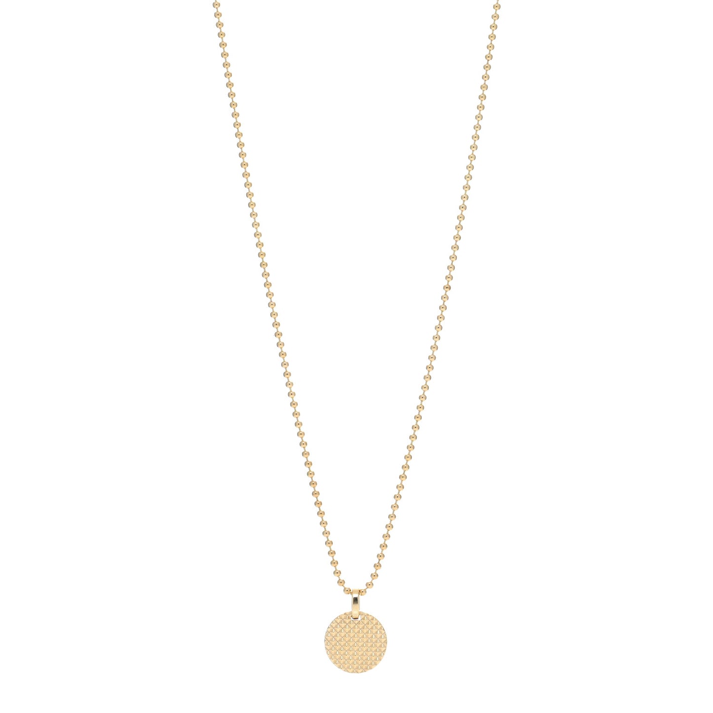 18K Yellow Gold Point Circle Pendant Necklace