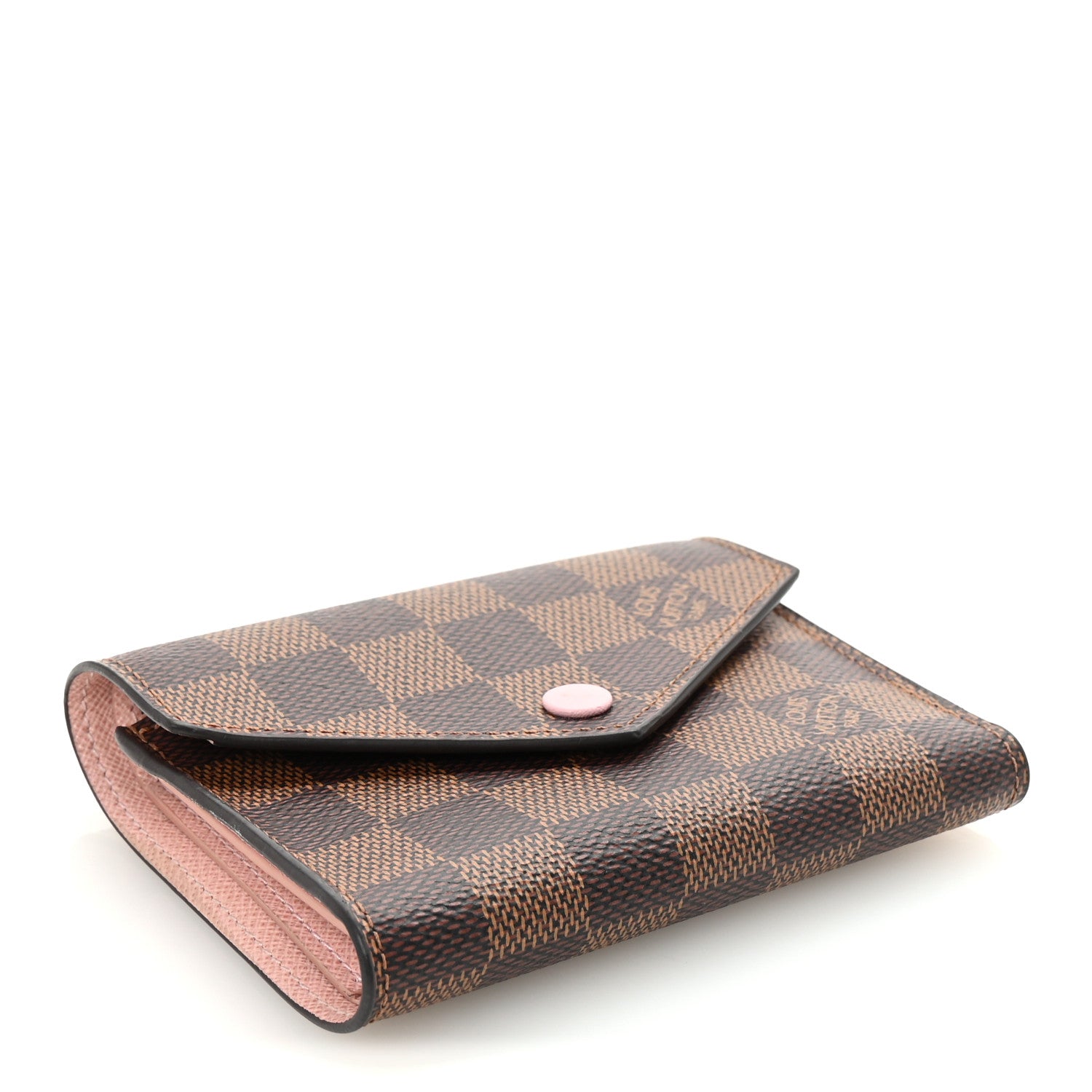 Louis Vuitton Damier Ebene Victorine Wallet Rose Ballerine 4 of 6