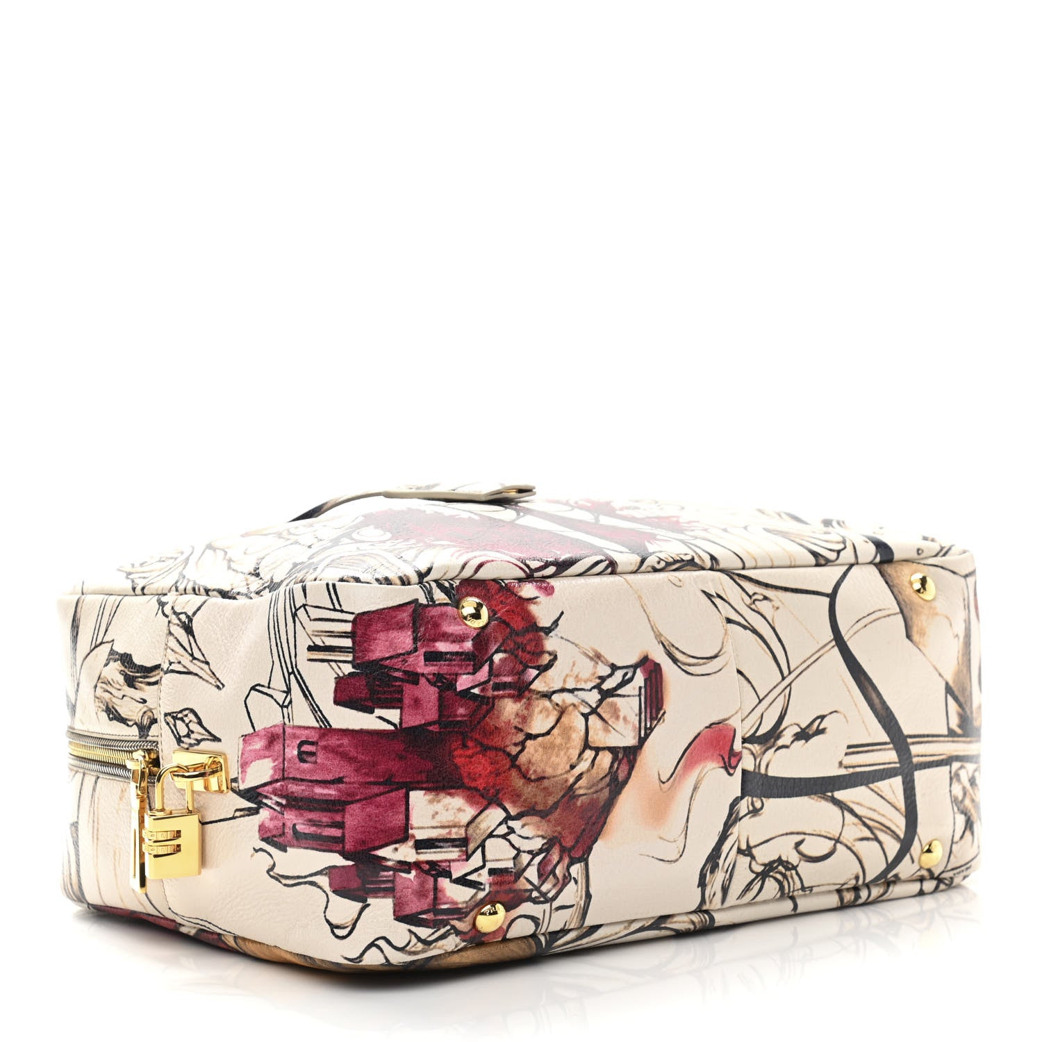 Prada X JAMES JEAN Cervo Lux Fairy Print Large Double Handle Boston Bag Prugna 4 of 12
