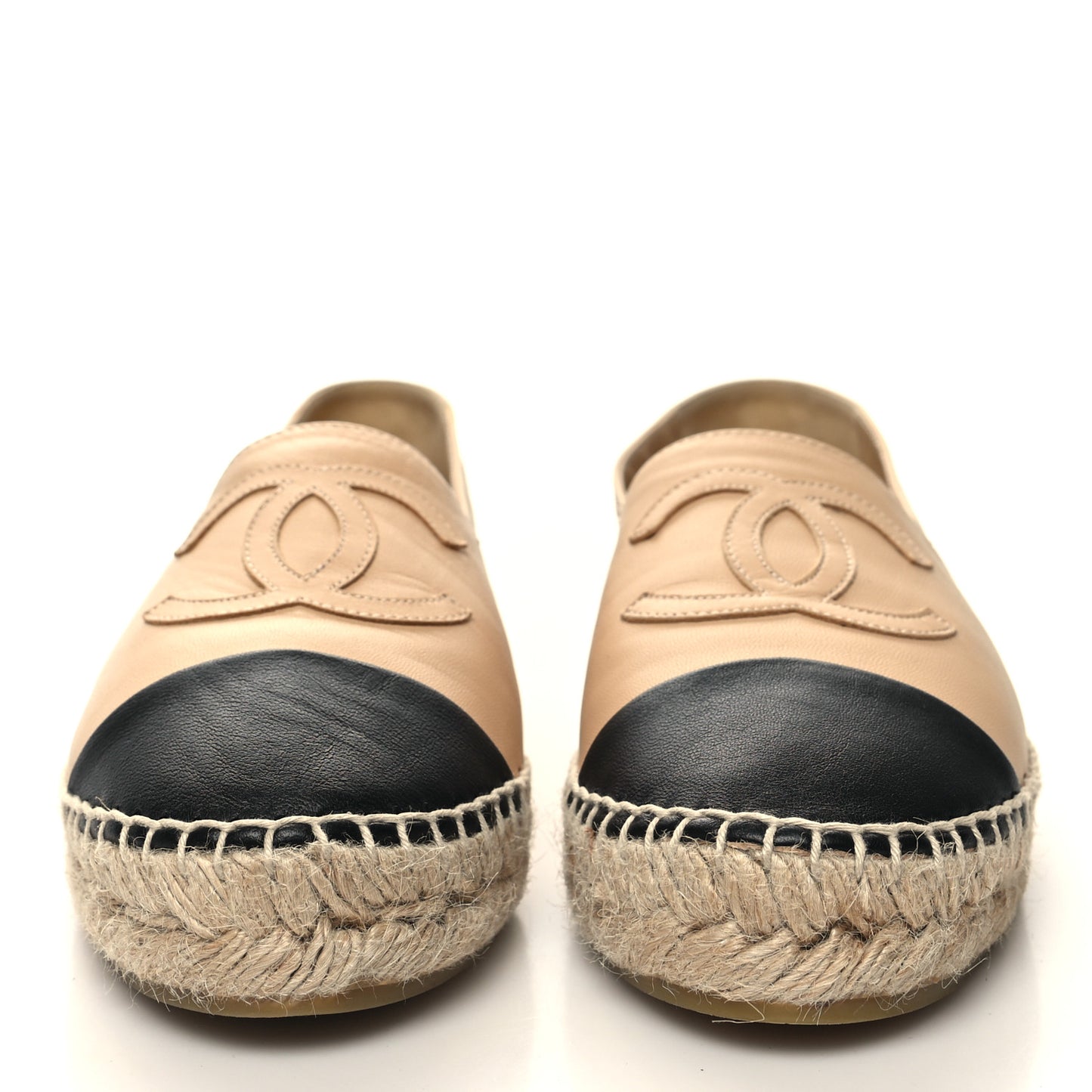 Lambskin CC Espadrilles 37 Beige Black