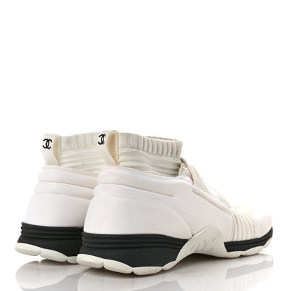 Chanel Stretch Fabric CC Sneakers 36 White 4 of 11