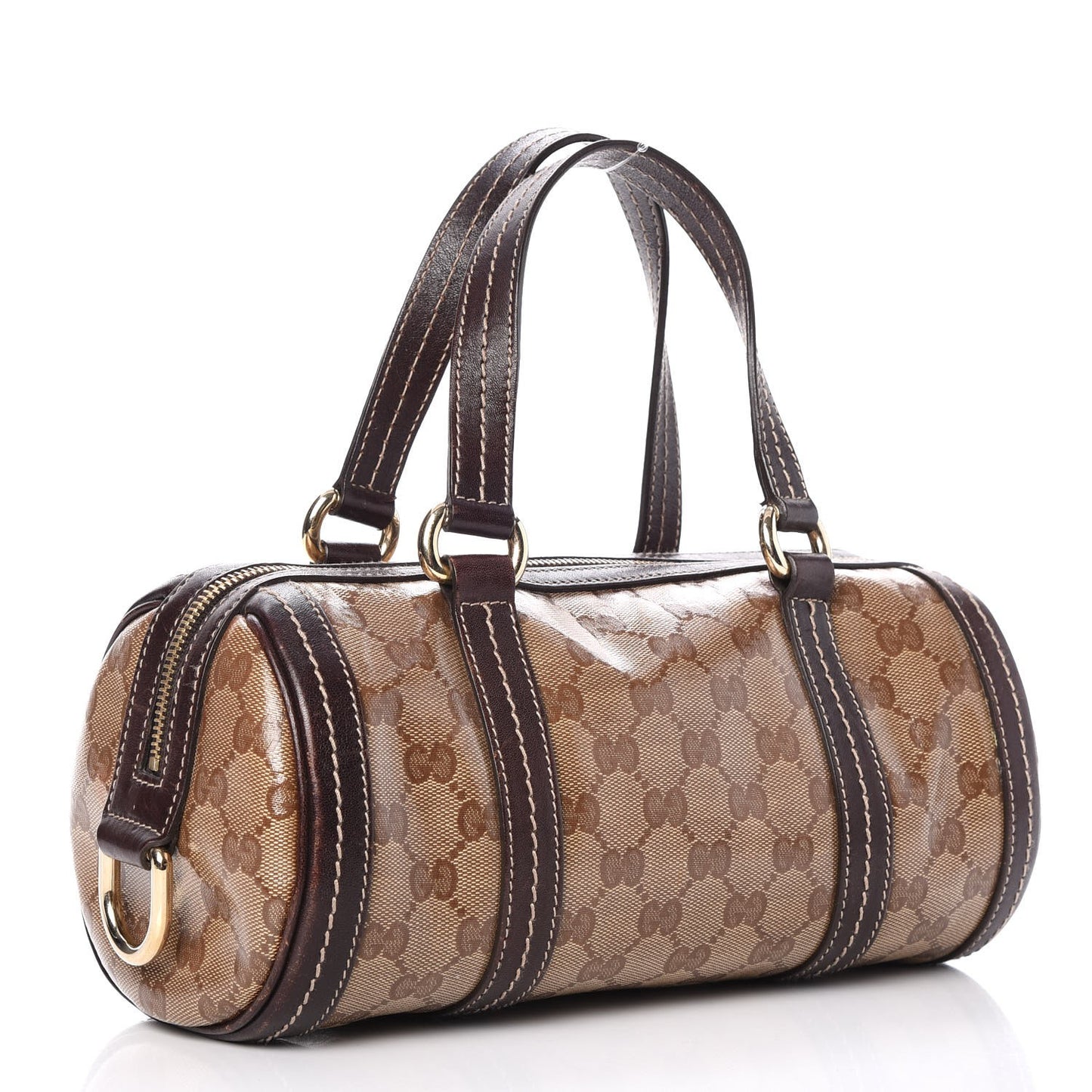 Crystal Monogram Duchessa Boston Tote Bag Brown