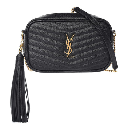 Saint Laurent Grain De Poudre Matelasse Monogram Mini Lou Camera Bag Black 1 of 10