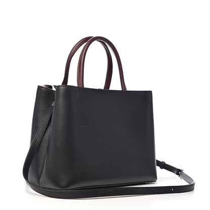 Fendi Vitello Dolce Fox Mink Bi-Color Monster Mirror Charm Petite 2Jours Tote Black Bordeaux Acquamarine 3 of 13