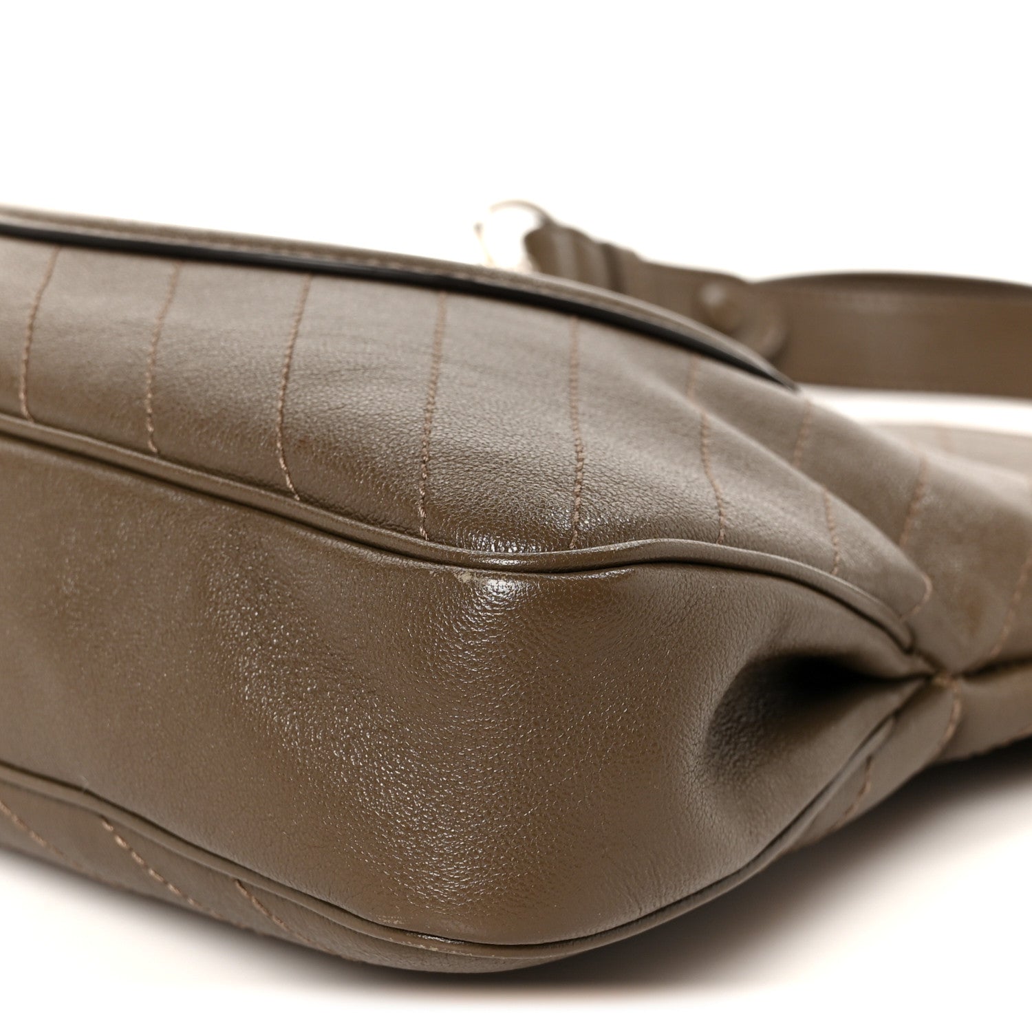 Gucci Sakai Be Green Calfskin Diagonal Stitched Small Blondie Tote Craclet Brown 11 of 11