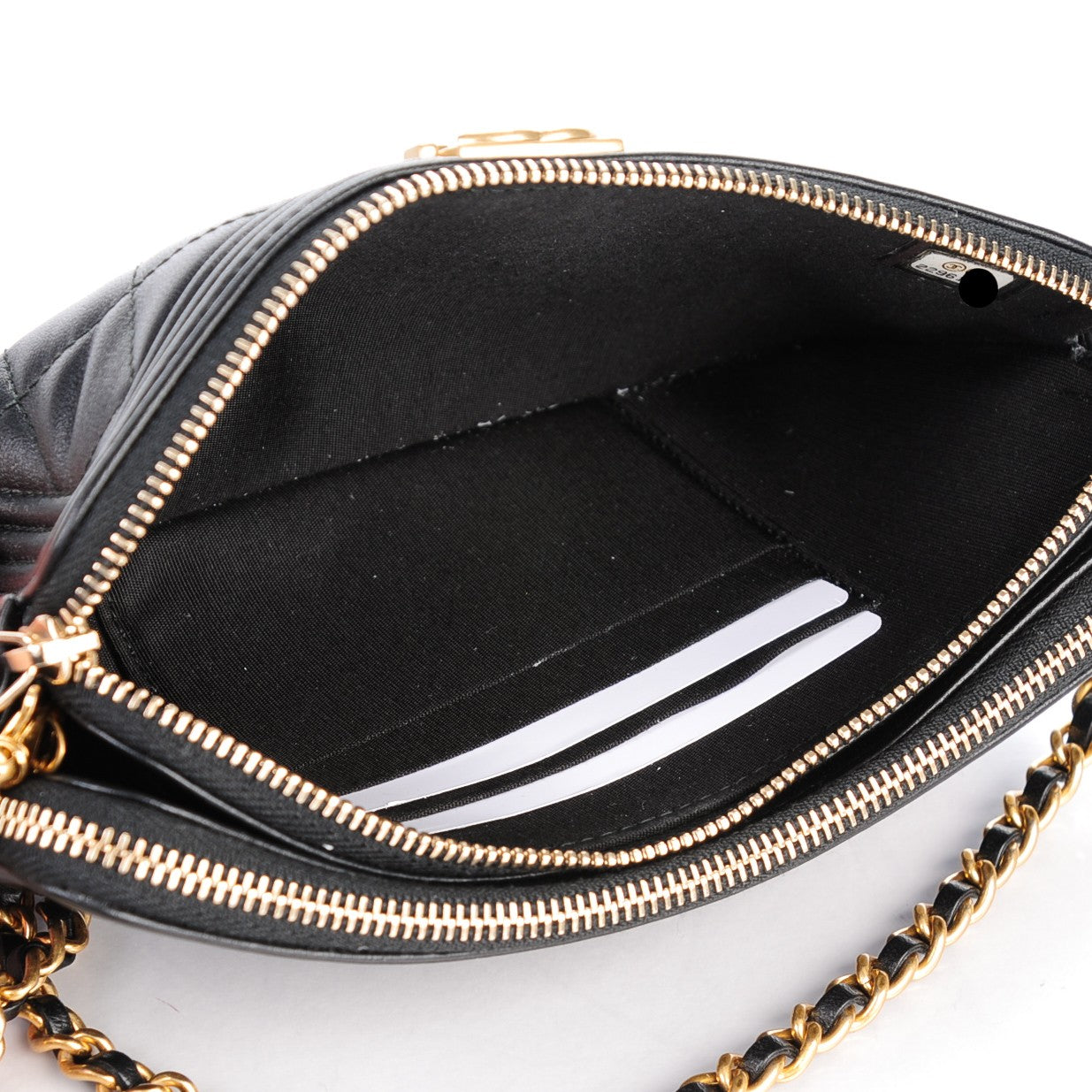 Chanel Lambskin Quilted Small Boy Clutch With Chain Black 9 of 9