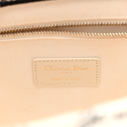 Christian Dior Calfskin Canvas Embroidered Small Dioramour Je Vous Adore Book Tote With Strap White Black Red 6 of 11