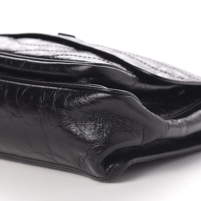 Saint Laurent Crinkled Calfskin Matelasse Monogram Large Niki Chain Satchel Black 9 of 10