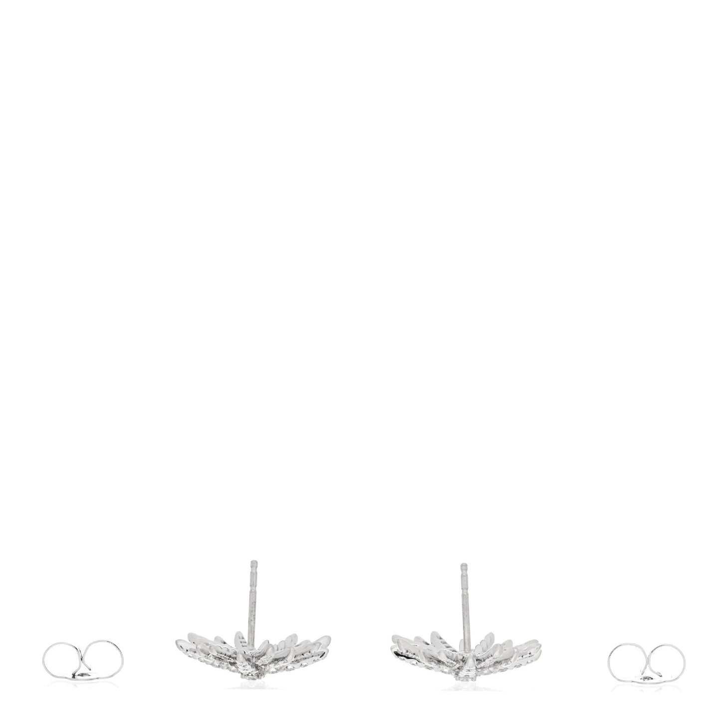 18K White Gold Diamond 19mm Starburst Earrings
