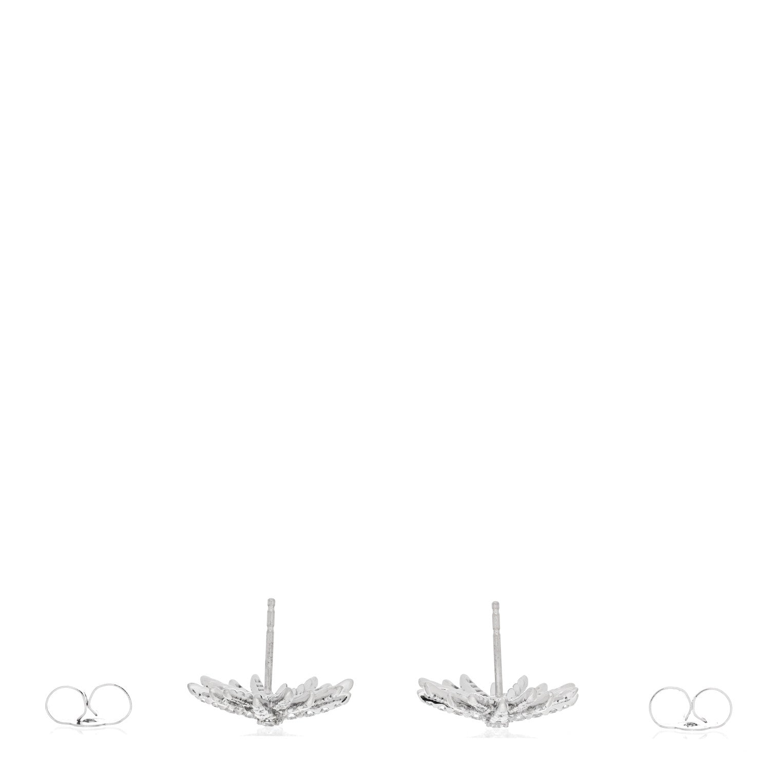 David Yurman 18K White Gold Diamond 19mm Starburst Earrings 3 of 5