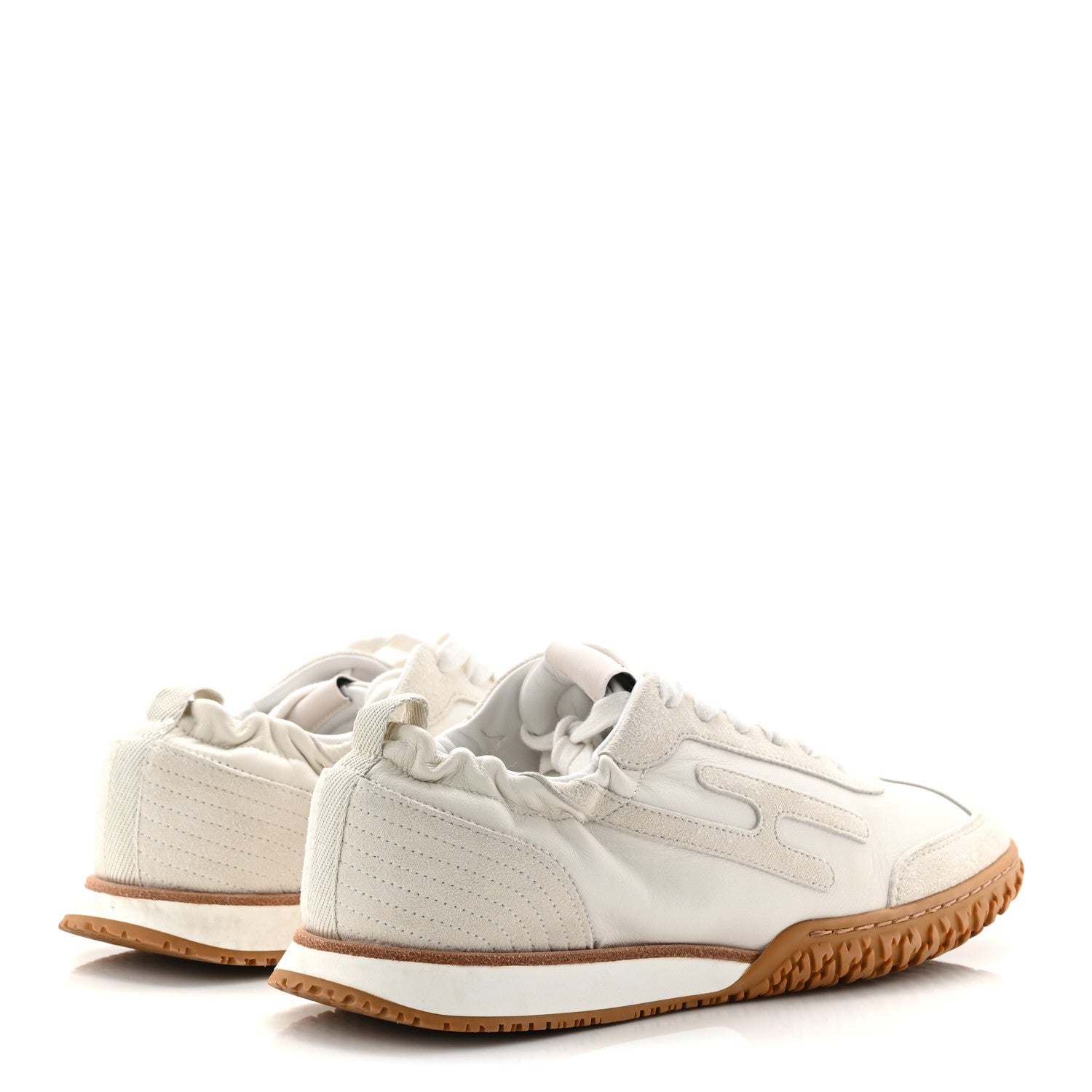 Hermes Suede Goatskin Jet Sneakers 37.5 White 5 of 10