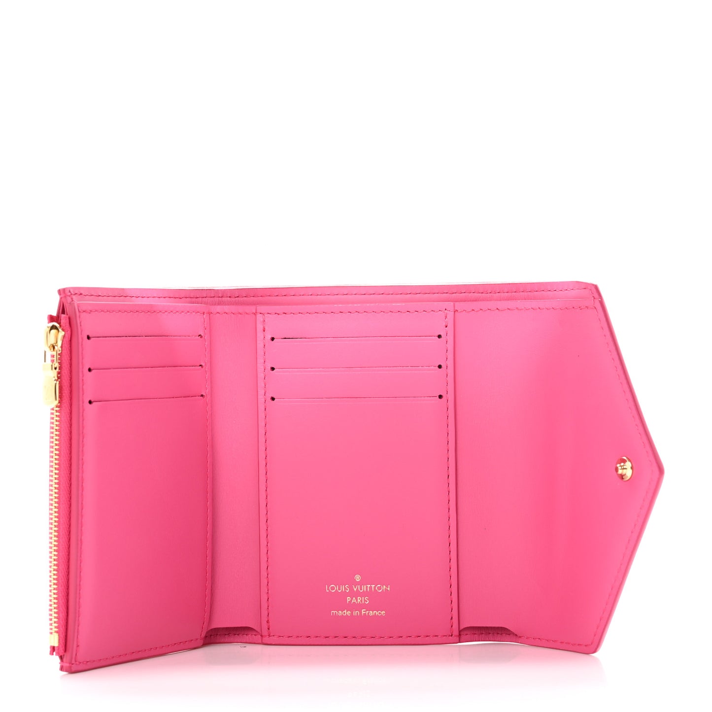 Calfskin Nanogram Embossed Victorine Wallet Rose